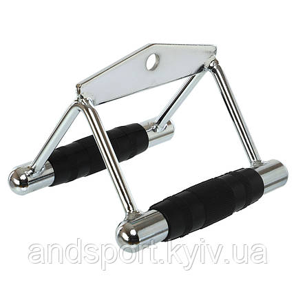Ручка підвійми для нижньої тяги ручка для блокового тренажера Zelart TA-5131 хром Код TA-5131, фото 1
