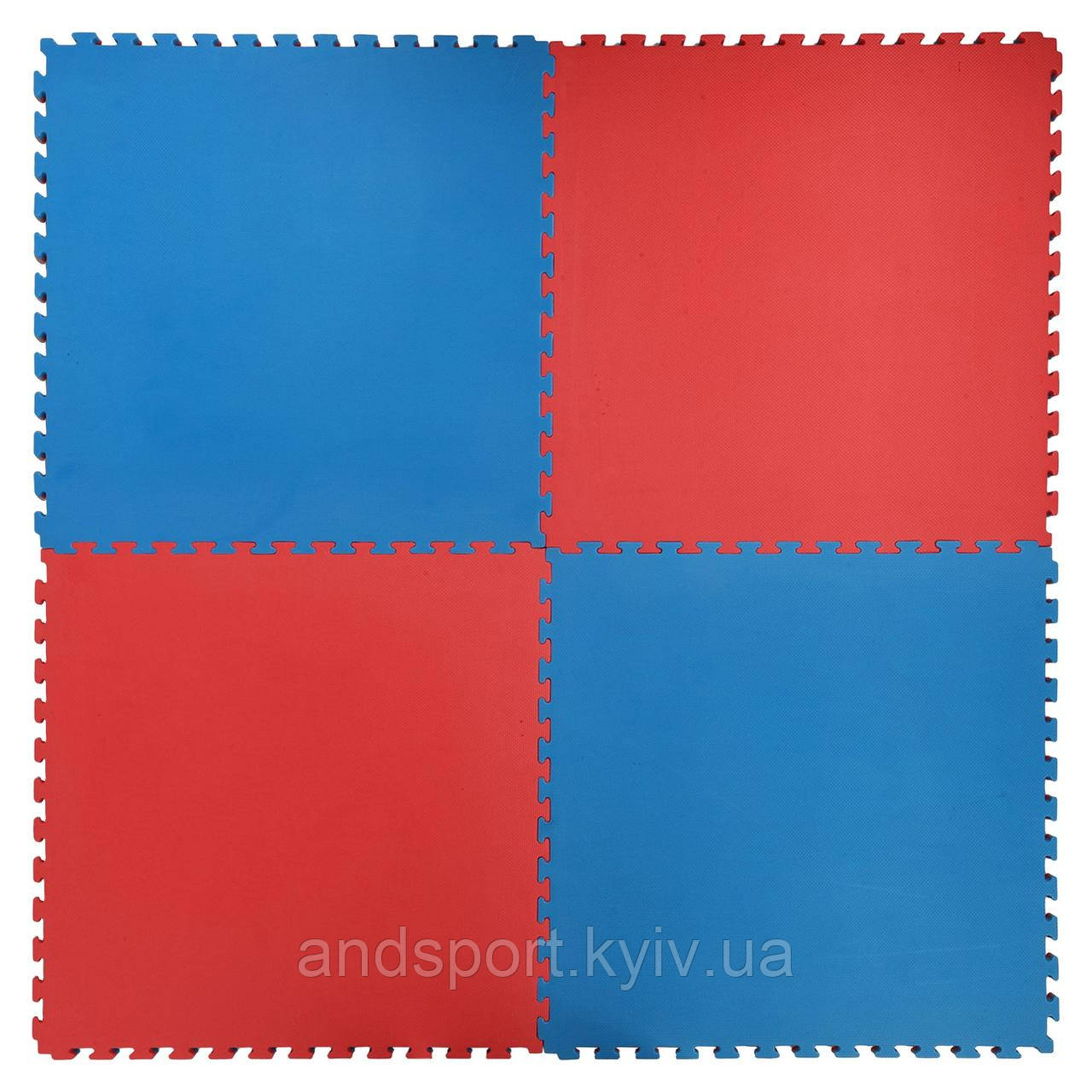 Мат для єдиноборств (хвіст ластівки, будо-мат, мат татамі, мат пазл, мат Даянг) SP-Sport C-1962 червоний-синій