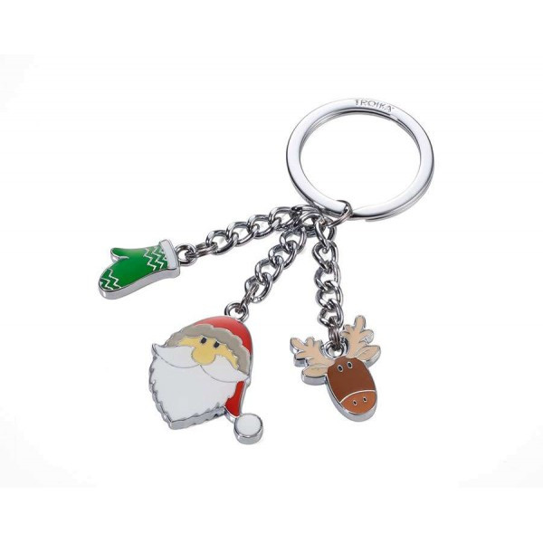 Брелок металевий покритий хромом із новорічною підвіскою "Nikolaus" від німецького бренду Troika, фото 1