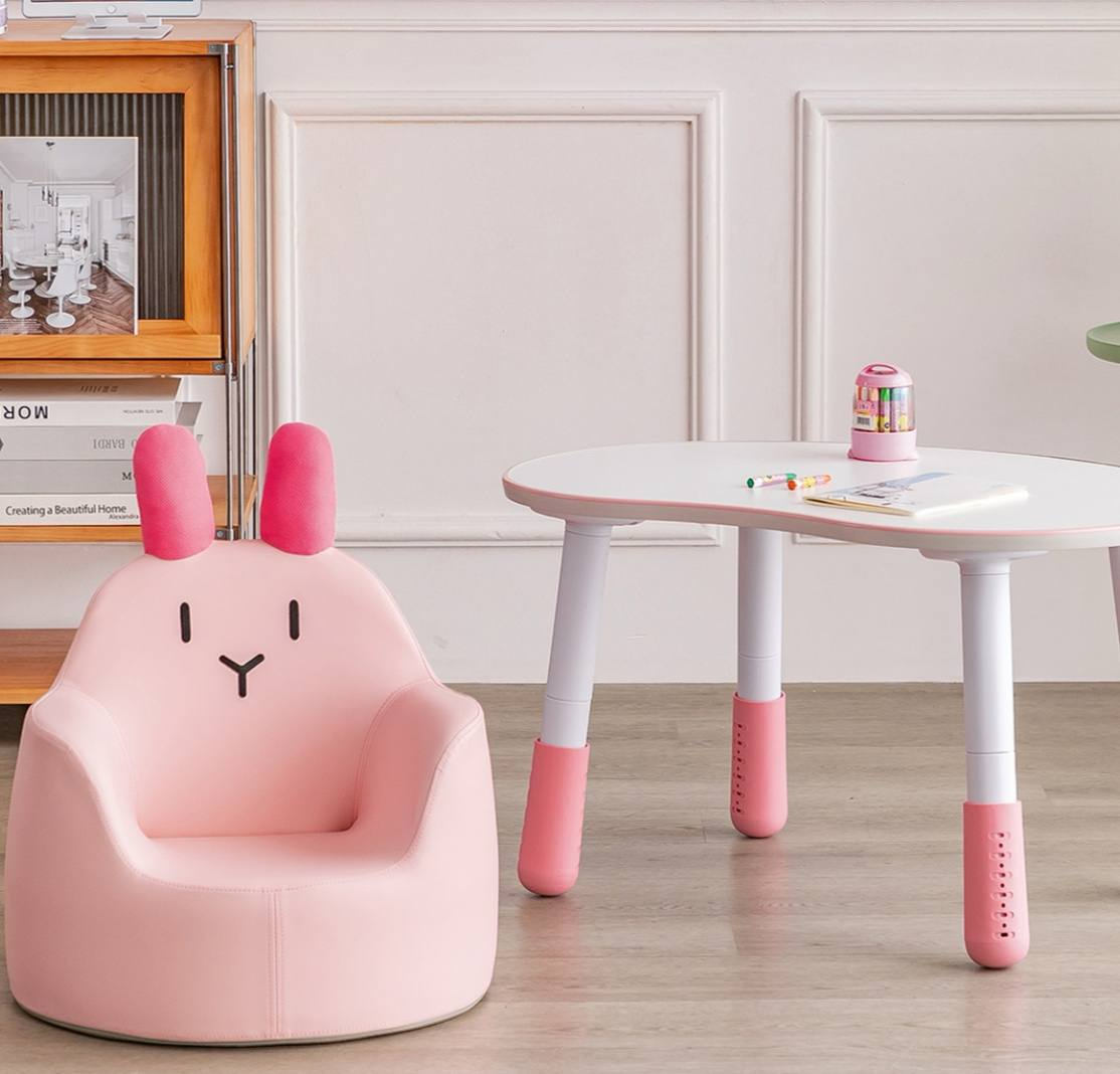 Дитяче крісло-пуфік M 5721 Rabbit Рожевий зайчик, фото 1