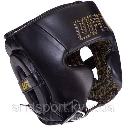 Шолом боксерський у мексиканському стилі шкіряний UFC PRO Prem Lace Up UHK-75056 L-XL чорний Код UHK-75056, фото 1