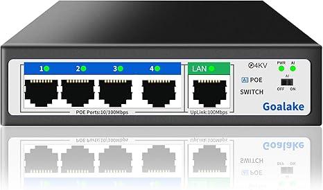 5-портовий комутатор Ethernet PoE Goalake POE104D. Plug & Play, безвентиляторний. Уцінка