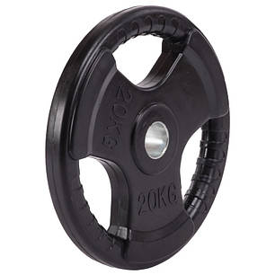 Диски для штанги обгумовані Record TA-5706-20 52мм 20кг чорний Код TA-5706-20, фото 2