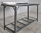 Стіл із нержавіючої сталі на металевій основі, 1500х600х850 мм., Б/у, фото 3