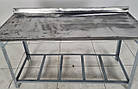 Стіл із нержавіючої сталі на металевій основі, 1500х600х850 мм., Б/у, фото 5