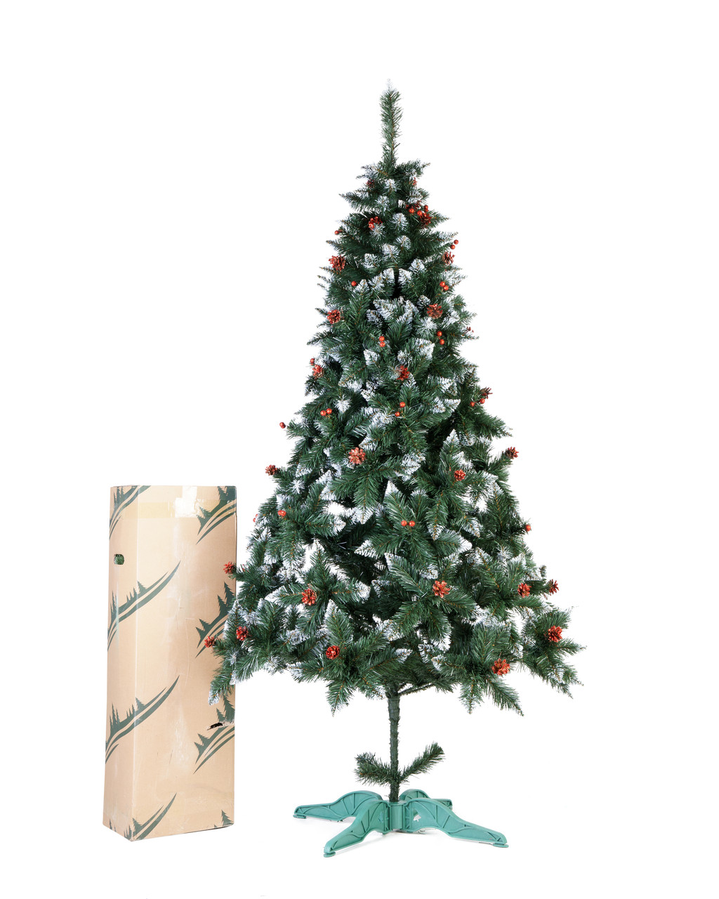 Ялинка штучна 1.8 метра зелена Калина з шишкою штучна ялинка новорічна | Штучна ялинка новеча ПВХ