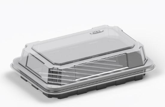 Бокс для суші 168х117 мм. 700 мл. PET чорний із кришкою