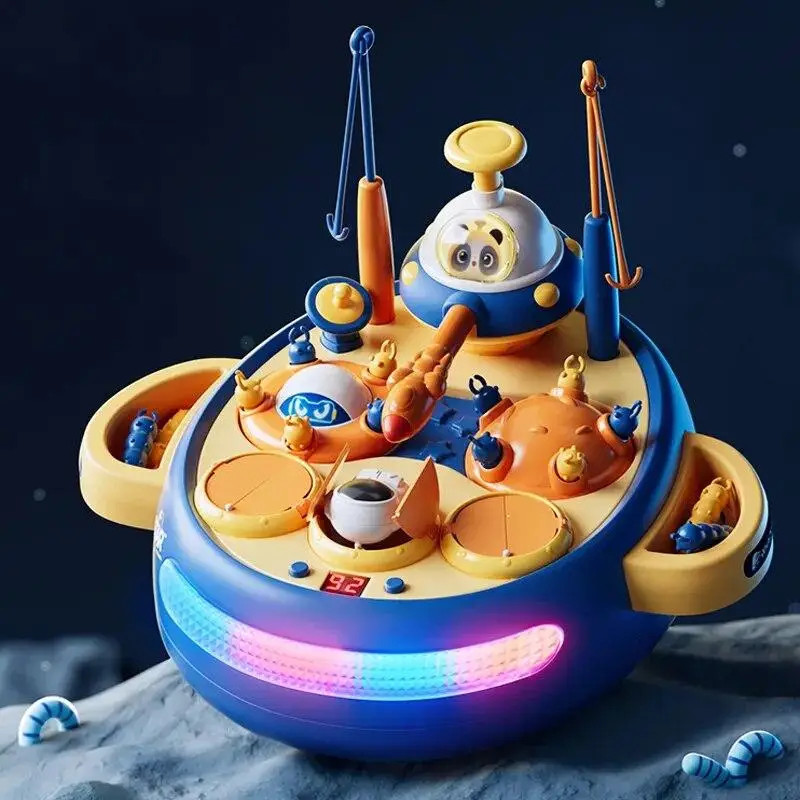 Інтерактивна космічна риболовля Розвиваюча музична гра Космос Стрілялка фігурки підсвічування звук мелодії, фото 1