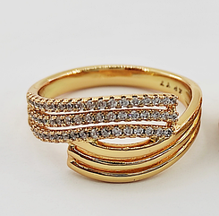 Кільце Адель із доріжками з фіанітів медзолото