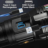 Ліхтарик Night Vision fluorescence AK177-White laser LED PM60-TG, 8х18650, power bank, ЗП Type-C, zoom, 5, фото 2
