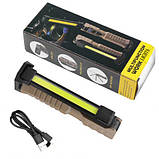 Ліхтарик WORKLIGHT WL-08-XPE+COB (White+Yellow+red), power bank, Li-Ion акум., поворот 180º+180º, магніт,, фото 2