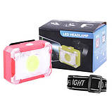 Ліхтарик налобний 1302+COB, 3xAAA, фото 2