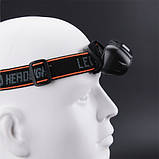 Ліхтарик налобний KX-214-3LED, 1x18650, ЗУ Type-C, фото 6