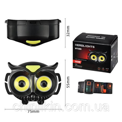 Ліхтарик налобний PLD-WT209-2COB, 3xAAA, фото 1