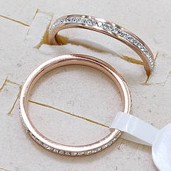 Кільце Афіна з доріжкою з фіанітів медзолото, розмір 16,17,18,19,20