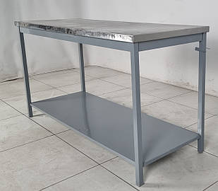 Стіл із нержавіючої сталі на металевій основі, 1500х600х850 мм., Б/у