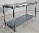 Стіл із нержавіючої сталі на металевій основі, 1500х600х850 мм., Б/у, фото 3