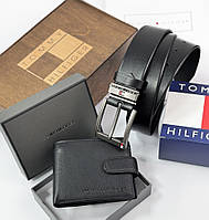 Чоловічий подарунковий набір ремінь і портмоне дерев'яній коробці TH (073)