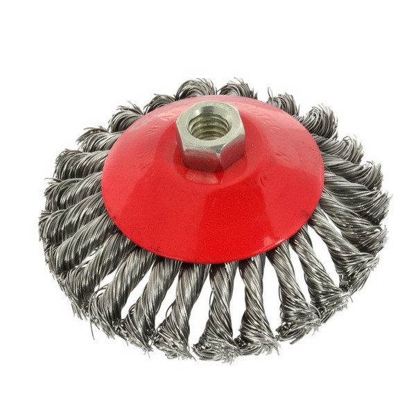 Щітка конусна для КШМ болгарки вита дріт 100 мм