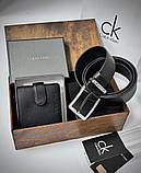 Чоловічий подарунковий набір ремінь і портмоне дерев'яній коробці СК (451), фото 2