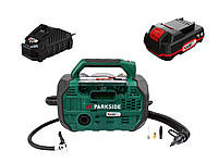 Насос для коліс, Автокомпресор двопоршневий, Електронасос для авто (380 л/хв 10.3бар 20 В) Parkside, DLZ