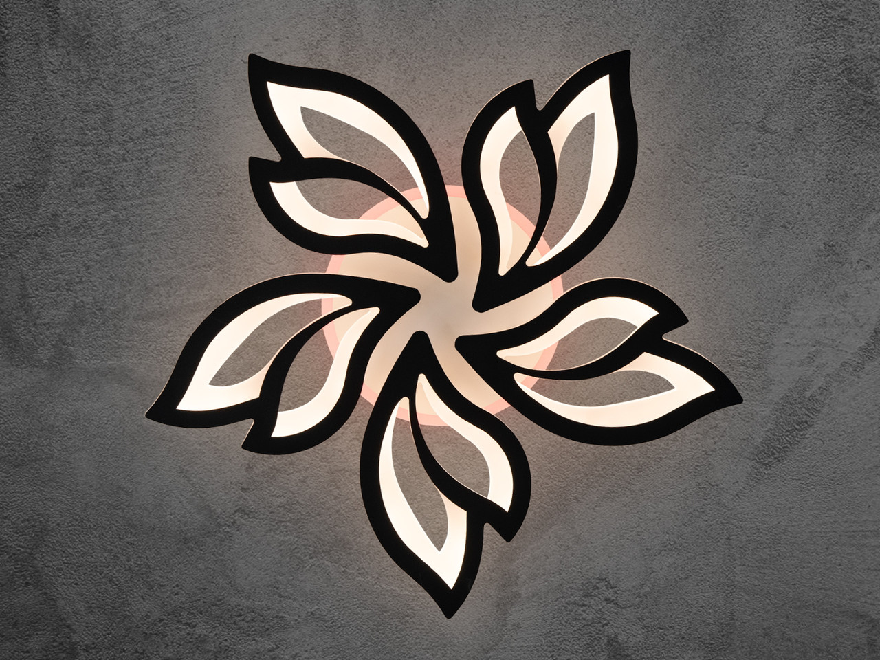 Стильна LED-люстра в спальню з пультом, колір чорний, 80 W на 12 м2 8165-5BK-LS, фото 1