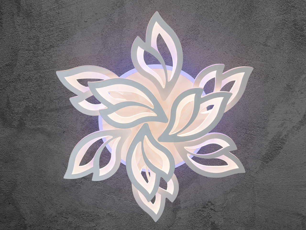 Стильна LED люстра у вітальню з пультом, колір білий, 140 W на 20 м2 8165-6+3WH-LS