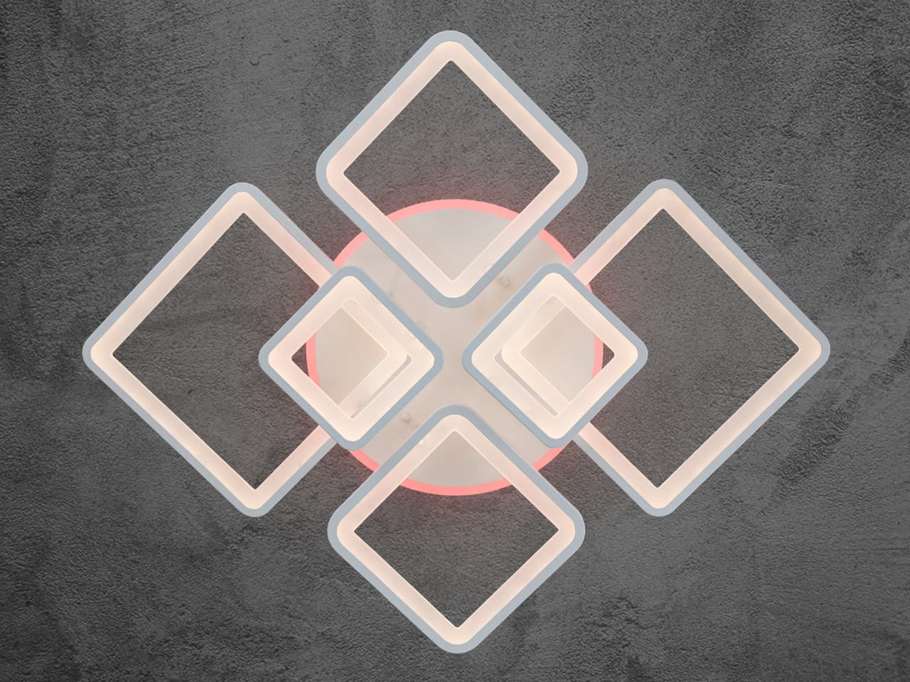 Світлодіодна люстра з димером біла 115Вт для спальні 8160/6WH LED 3color dimmer