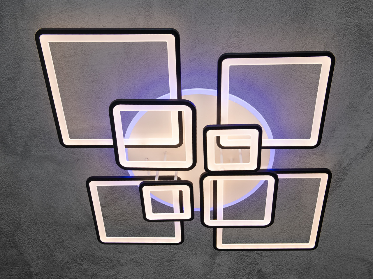 Стельова LED люстра для залу з підсвіткою, колір чорний, 225 W 8160-8BK-LS, фото 1