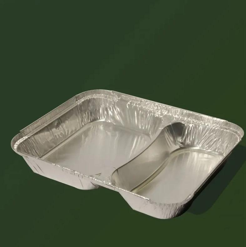 Контейнер із фольги алюмінієвий 2 секції MT-680 L (M2L) 350+450мл. 230х177х25мм. (125шт\500шт) Кр.3789-3790