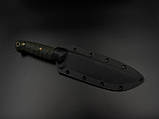 Ніж ручної роботи «Альфа #2» з піхвами з кайдекса нескладний N690/61 HRC., фото 6