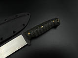 Ніж ручної роботи «Альфа #2» з піхвами з кайдекса нескладний N690/61 HRC., фото 3