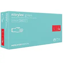 Рукавички нітрилові Mercator Nitrylex Green L 100шт зелені