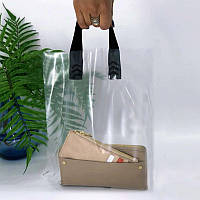 Пакет пищевой LDPE прозорий, 30х35(+3)см, 60 мкм, з петлевою чорною ручкою, (50 шт.)