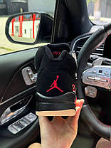 Зимові Кроссовки Nike Air Jordan 5 Retro Gore-Tex Black / Найк Аїр Джордан 5 Ретро Гор Текс Чорні з Червоним, фото 4