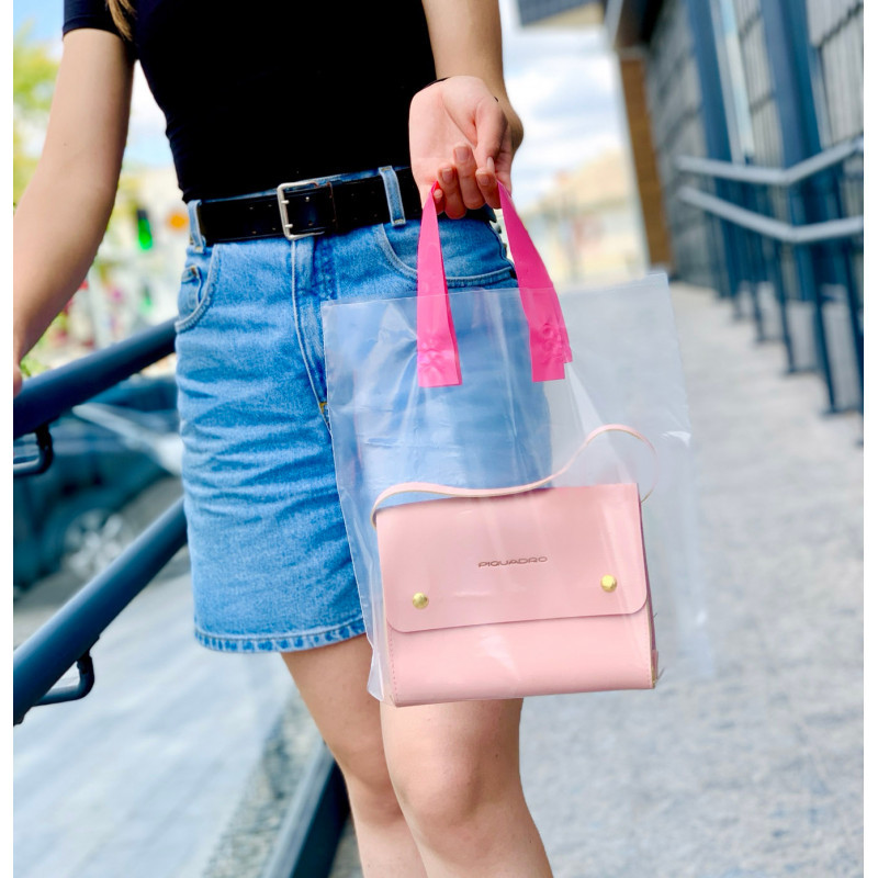 Пакет пищевой LDPE прозорий, 30х35(+3)см, 60 мкм, з петлевою рожевою ручкой, (50 шт.)