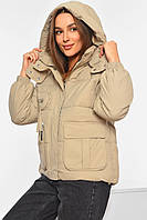Куртка жіноча єврозима бежевого кольору 195115L