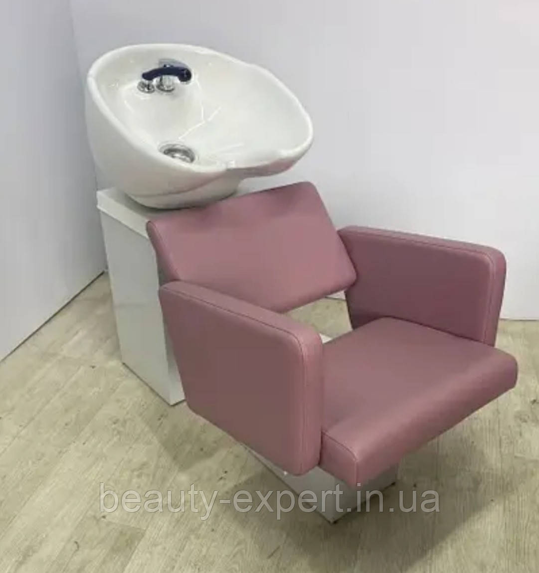 Перукарська мийка з кріслом Чип ФЛАЙ крісло-мийка в салон краси меблі для перукарень у рожевому кольорі