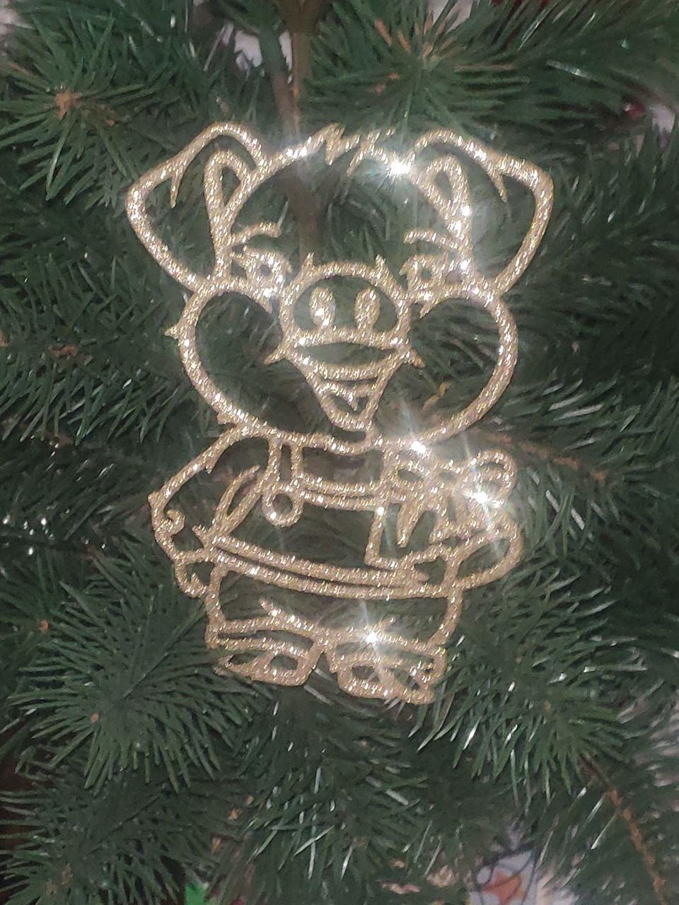 Новорічні прикраси Порося з подарунком 8 шт PIG001