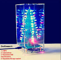 Конструктор Новорічна ялинка 53 світлодіодів, MP3, USB, SD-карта, 3W