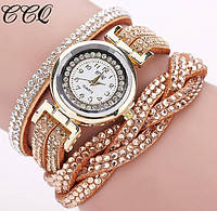 Женские наручные часы-браслет со стразами Crystal Gold