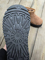 Угги КОРИЧНЕВЫЕ Рыжие CAMEL UGG на черной высокой подошве  ботиночки короткие утепленые женские зимние, фото 5