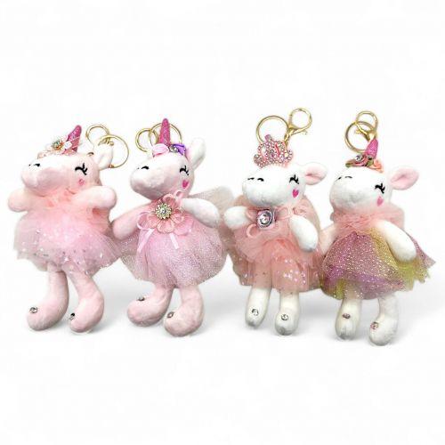 Мʼяка іграшка-брелок "Єдиноріг у сукні" (мікс видів), 15 см [tsi252044-TSI], фото 1