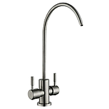 Кран для фільтрованої питної води з мінералізатором подвійний з нержавіючої сталі Mixxus MONO-08.SUS Filter (MI6563), фото 2