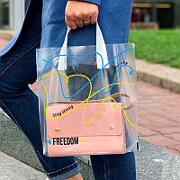 Пакет пищевой LDPE прозорий, "FREEDOM" 30х30(+3)см, 70 мкм, з петлевою білою ручкою, (50 шт.)