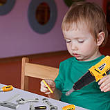 Дитячий ігровий набір інструментів 2в1 у валізі для хлопчика з шуруповертом та інструментами 98 елементів, фото 7