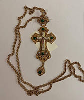 Наперсный крест с зелёными вставками