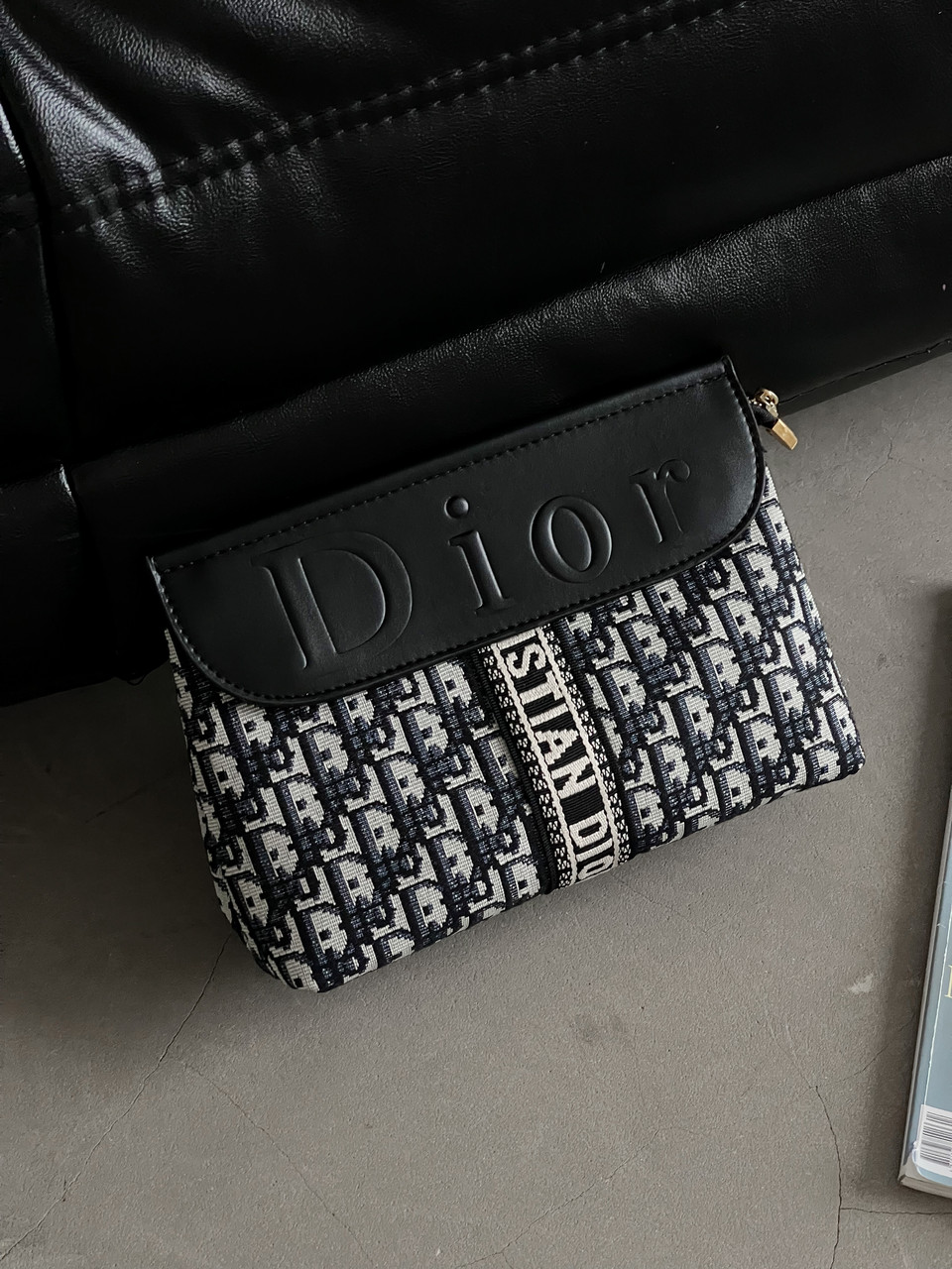 Жіноча сумка крос-боді Крістіан Діор синій текстильний Christian Dior, фото 1