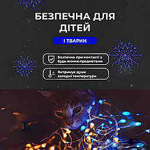 Гірлянда Роса прозора нитка довжина 100 м на 1000 LED від мережі з пультом колір світіння синій, фото 5