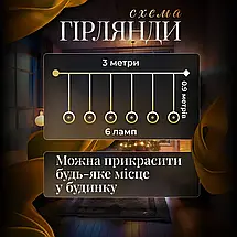 Гірлянда штора 3 метри на 6 фігур Ліхтар колір світіння теплий білий, фото 4
